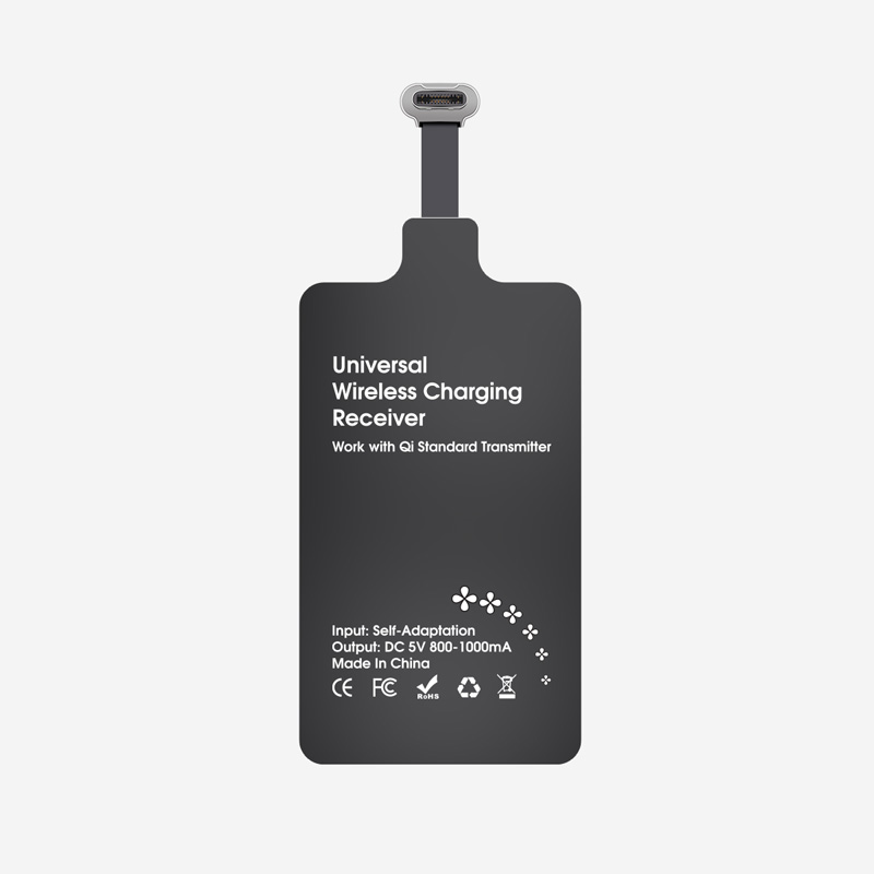 Type C Top-Center/Bottom-Center Side Qi Receiver 5W Wireless Charging for USB-C Phones - Model 1C