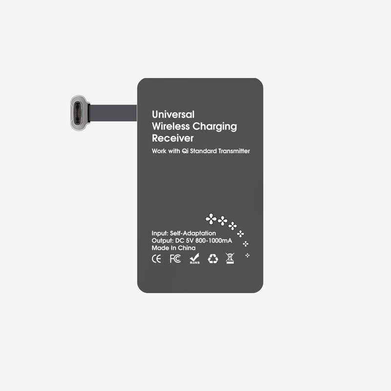Type C Left-Top/Right-Bottom Side Qi Wireless Charger Receiver 5W for USB C Phones - Model 4C