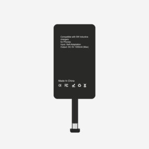 #1A Portable 5W Wireless Charging Receiver for Phones - Micro USB (Narrow Side Up), Top-Center/Bottom-Center Ports