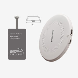 Pakshwe #1C 5W Wireless Charging Kit for USB-C Phones - White