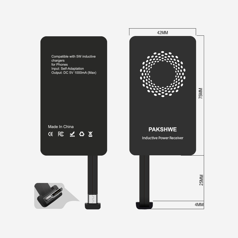#2A Micro USB Wireless Charging Receiver for Phones