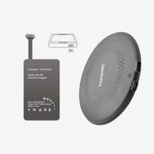Pakshwe #2C 5W Wireless Charging Kit for USB-C Phones - Black