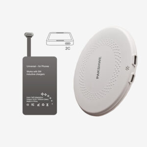 Pakshwe #2C 5W Wireless Charging Kit for USB-C Phones - White