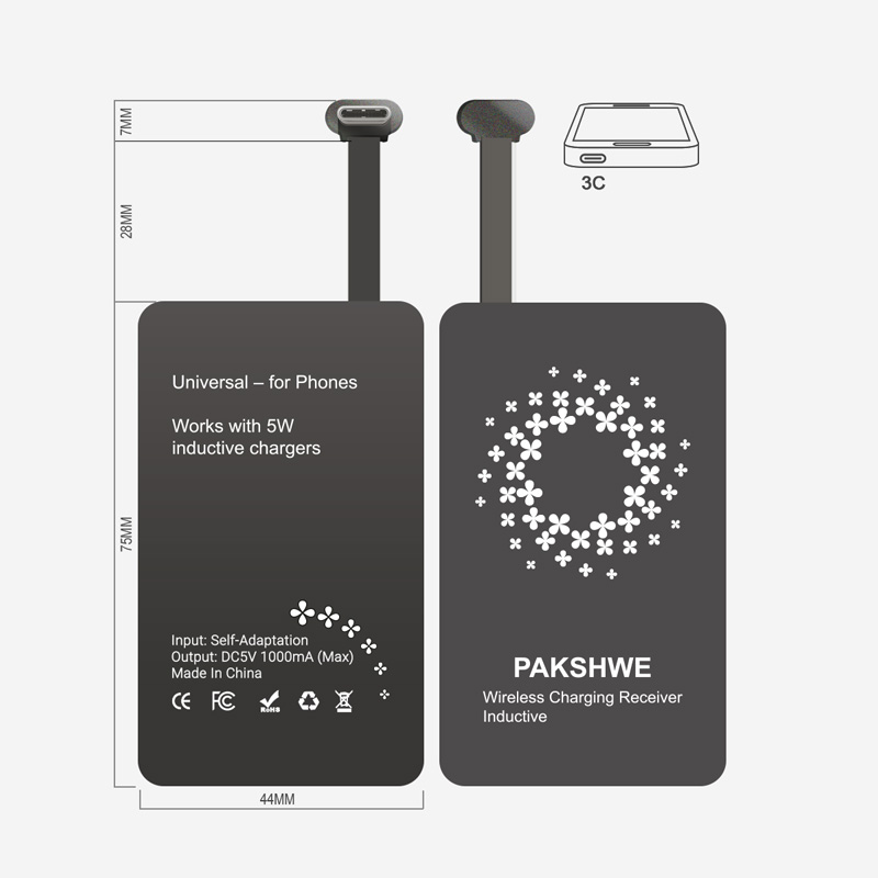 #3C USB-C Wireless Charging Receiver for Phones