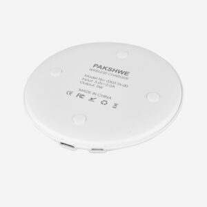 5W Wireless Charging Pad with Micro USB & USB-C Ports for Phones - Anti-Slip Design (White)